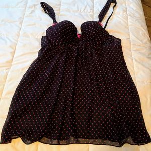Black & Pink Polkadot Nighty